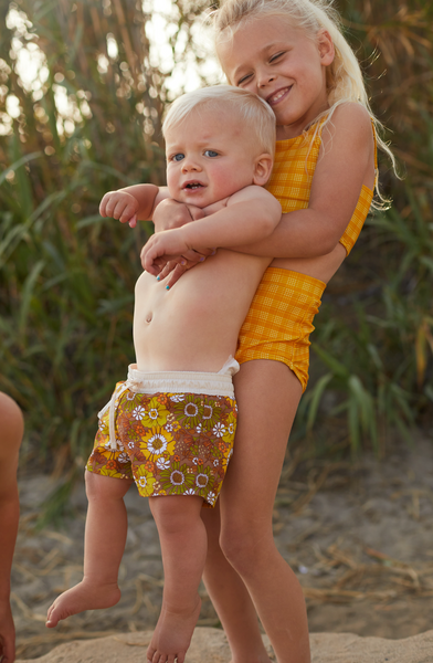 boys floral board shorts sizes 3 months to 10 years old. 